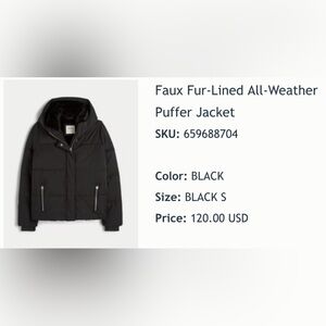Hollister Black Faux Fur-Lined Puffer Jacket